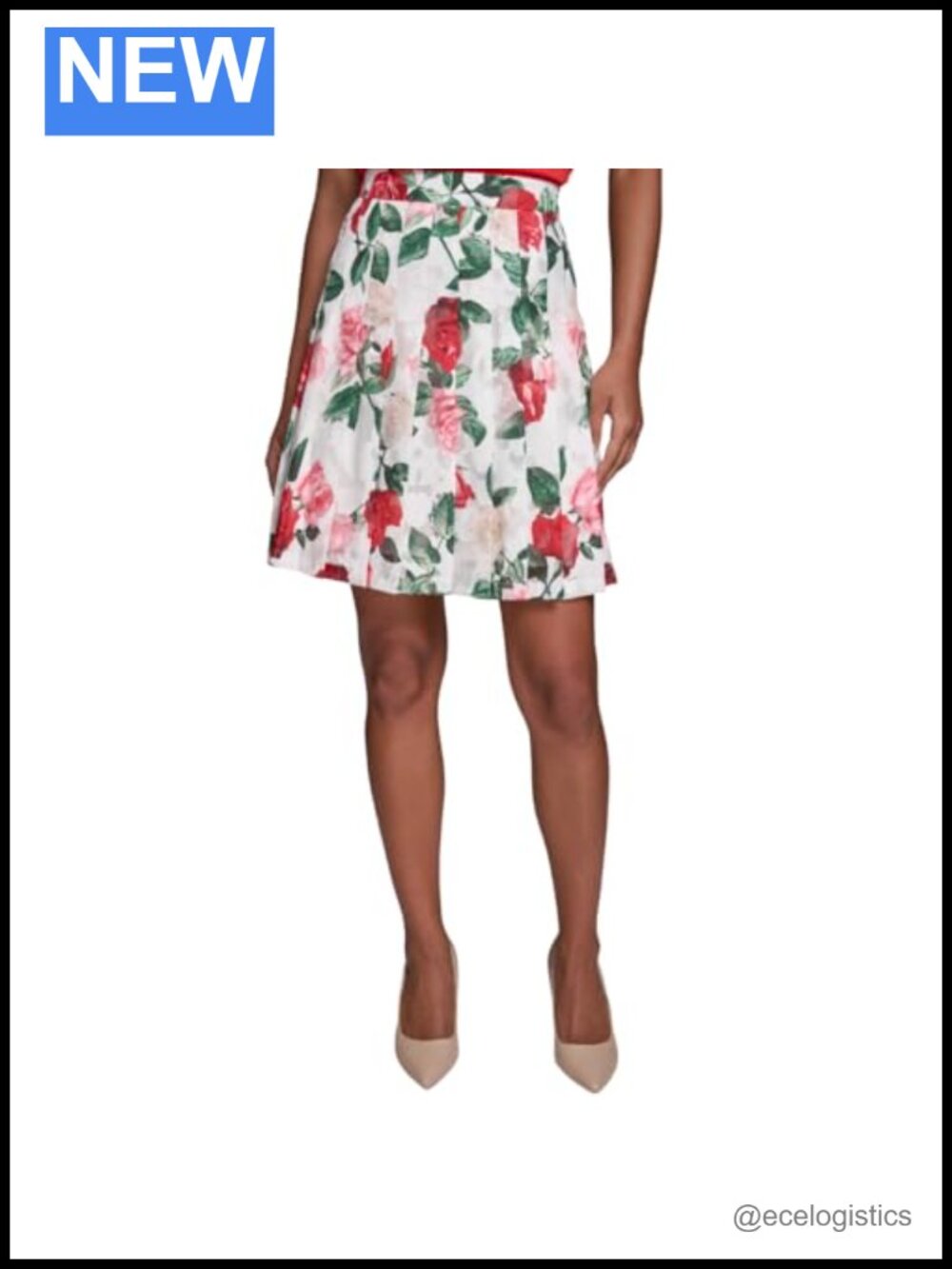 Karl Lagerfeld Floral Pleated Skirt Midi Women Zipper